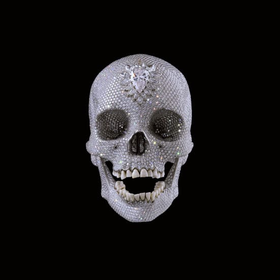 Damien Hirst: Beyond Belief —  Damien Hirst For the Love of God 2007 Platinum, diamonds and human teeth 6 3/4 x 5 x 7 1/2 in. (17.1 x 12.7 x 19.1 cm) (c) the artist Photo: Prudence Cuming Associates Ltd Courtesy Science Ltd and Jay Jopling/ White Cube (London) 