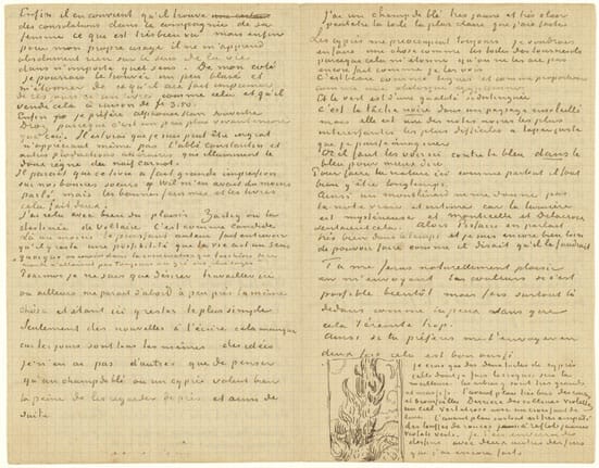 The Real Van Gogh: The Artist and his Letters — 
Vincent van Gogh
Letter 783 from Vincent van Gogh to his brother Theo van Gogh
Cypresses 25 June 1889
