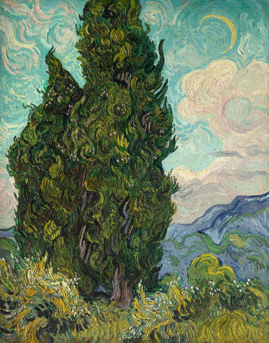 The Real Van Gogh: The Artist and his Letters — 
Vincent van Gogh
Cypresses 
June 1889
