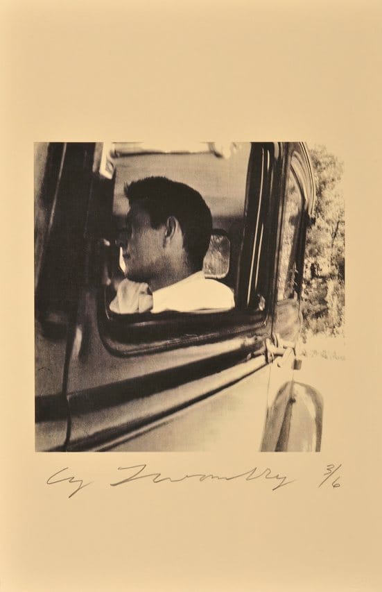 Time Regained: Cy Twombly Photographer and Guest Artists — 
John Cage, Black Mt., NC, 1952
© Cy Twombly. Print Richard Cook. 

