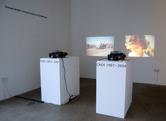 Installation view of 'Donald Smith's Partial History of Exhibitions: 1993 – 2010', a display by Lisa Le Feuvre