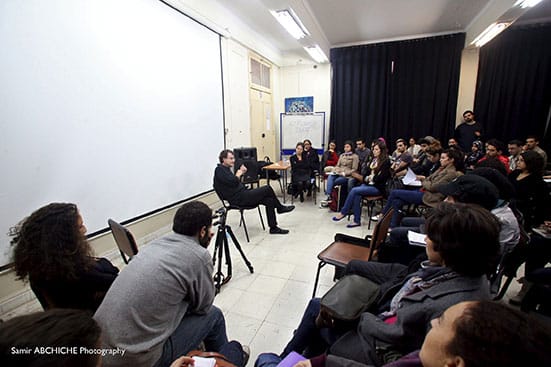 
Alfredo Jaar's presentation at Ecole Nationale des Beaux-Arts d'Alger, November 2012 © aria
